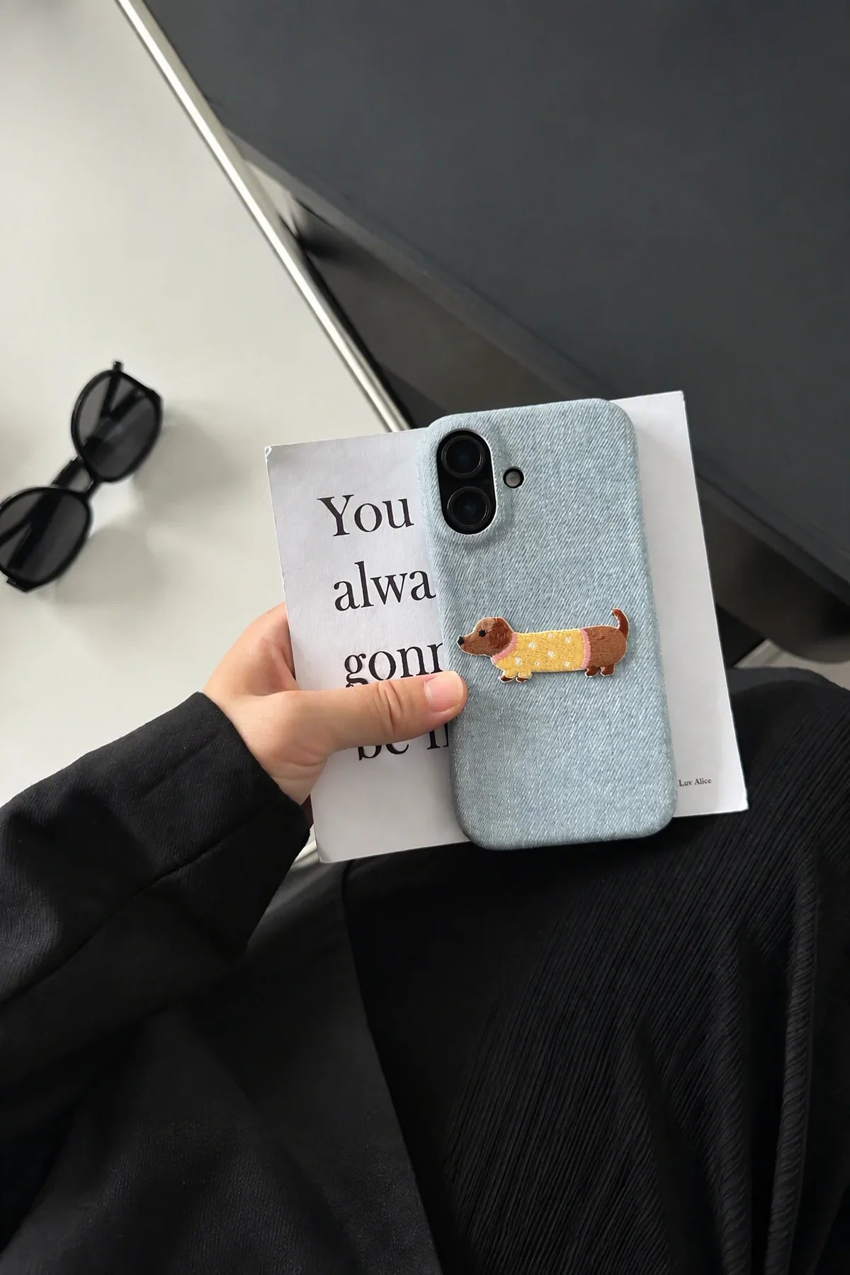 Canine Wardrobe Denim-Look Fabric Phone Case
