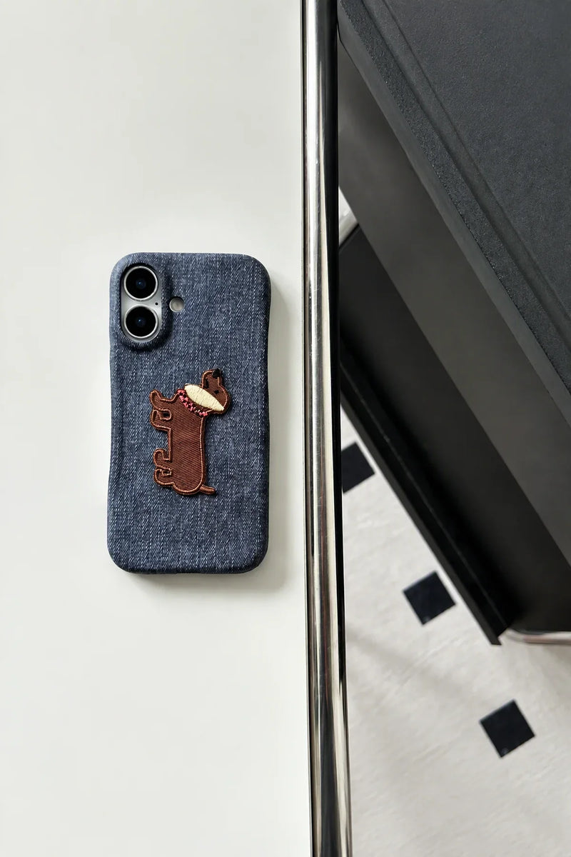 Canine Wardrobe Denim-Look Fabric Phone Case