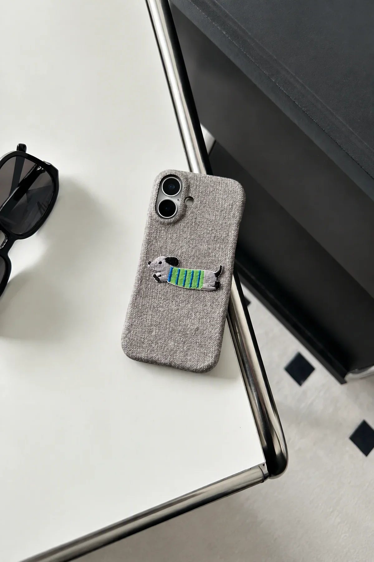Canine Wardrobe Denim-Look Fabric Phone Case