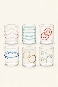 Scribble Accent Clear Borosilicate Glass Tumbler
