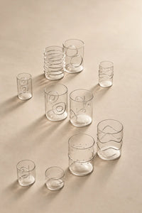 Scribble Accent Clear Borosilicate Glass Tumbler