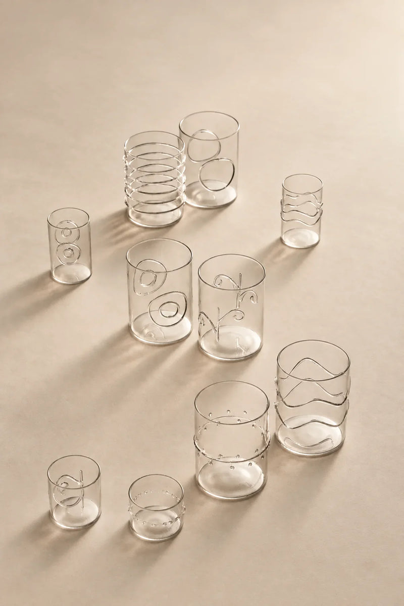 Scribble Accent Clear Borosilicate Glass Tumbler