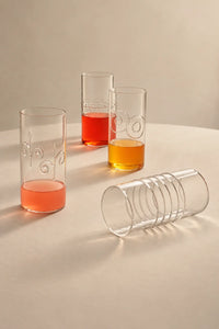 Scribble Accent Clear Borosilicate Glass Tumbler