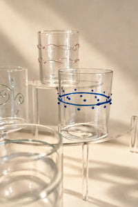 Scribble Accent Clear Borosilicate Glass Tumbler