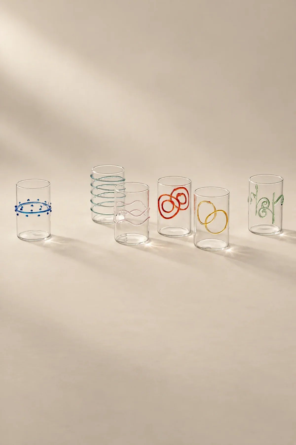 Scribble Accent Clear Borosilicate Glass Tumbler