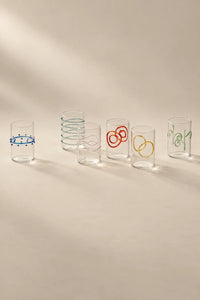 Scribble Accent Clear Borosilicate Glass Tumbler