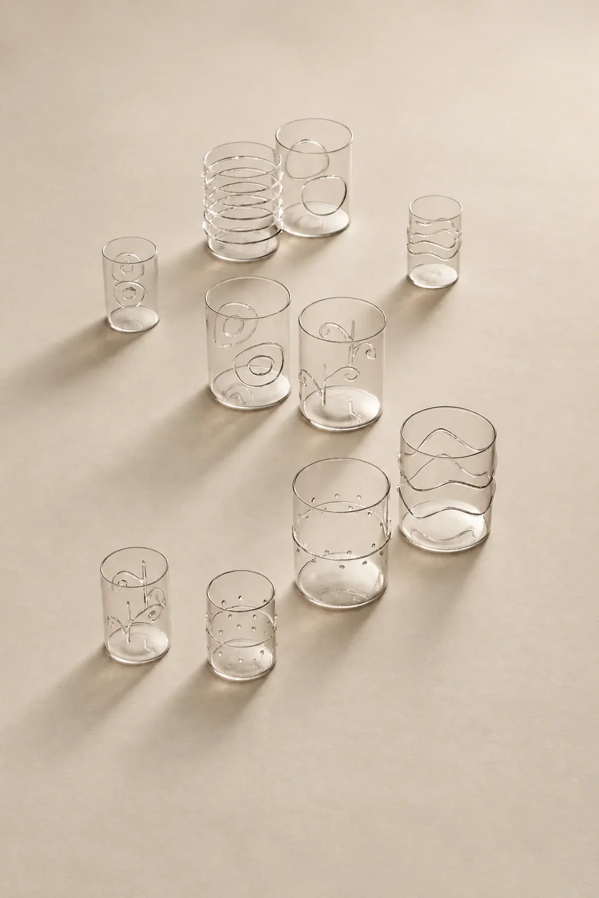 Scribble Accent Clear Borosilicate Glass Tumbler