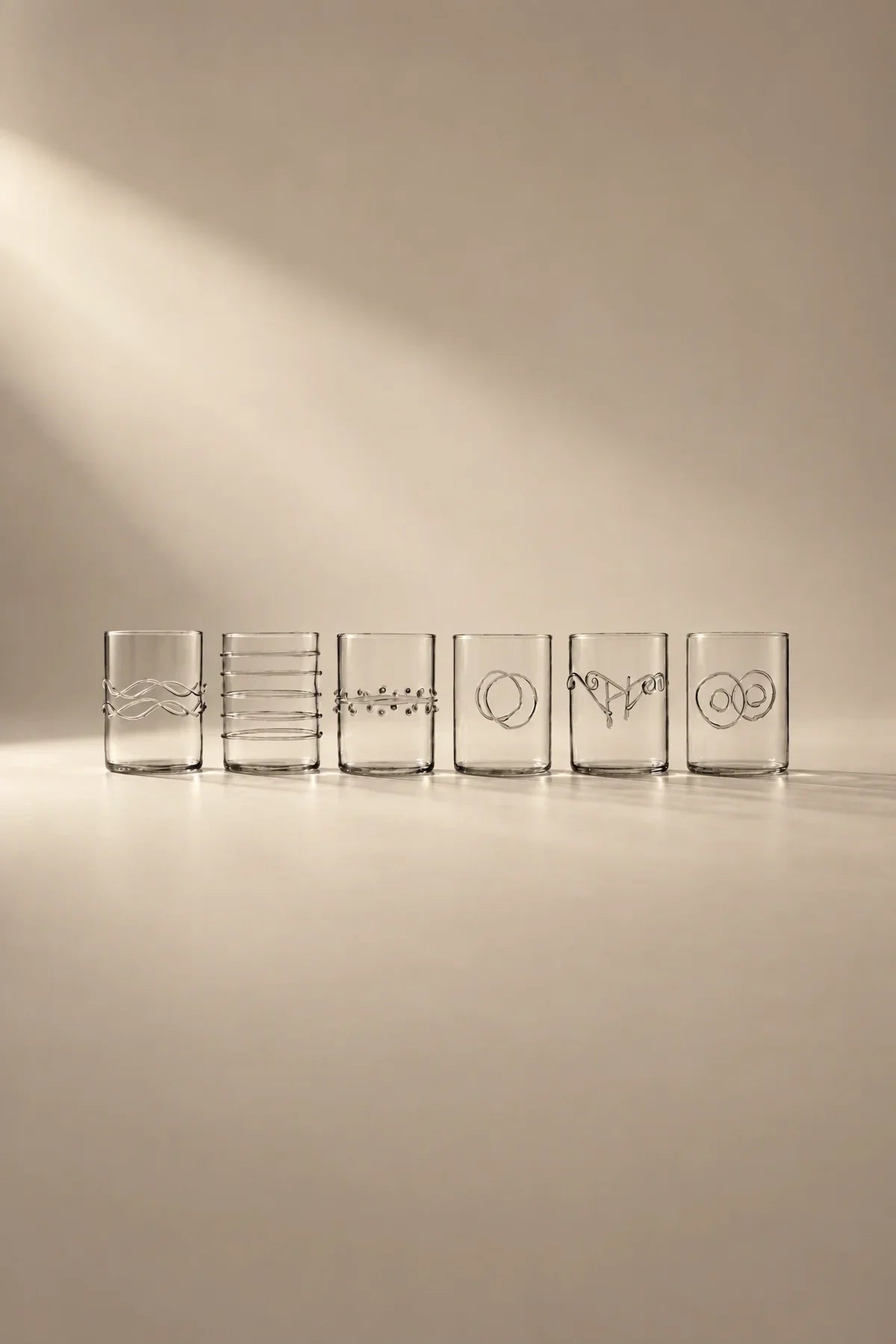 Scribble Accent Clear Borosilicate Glass Tumbler