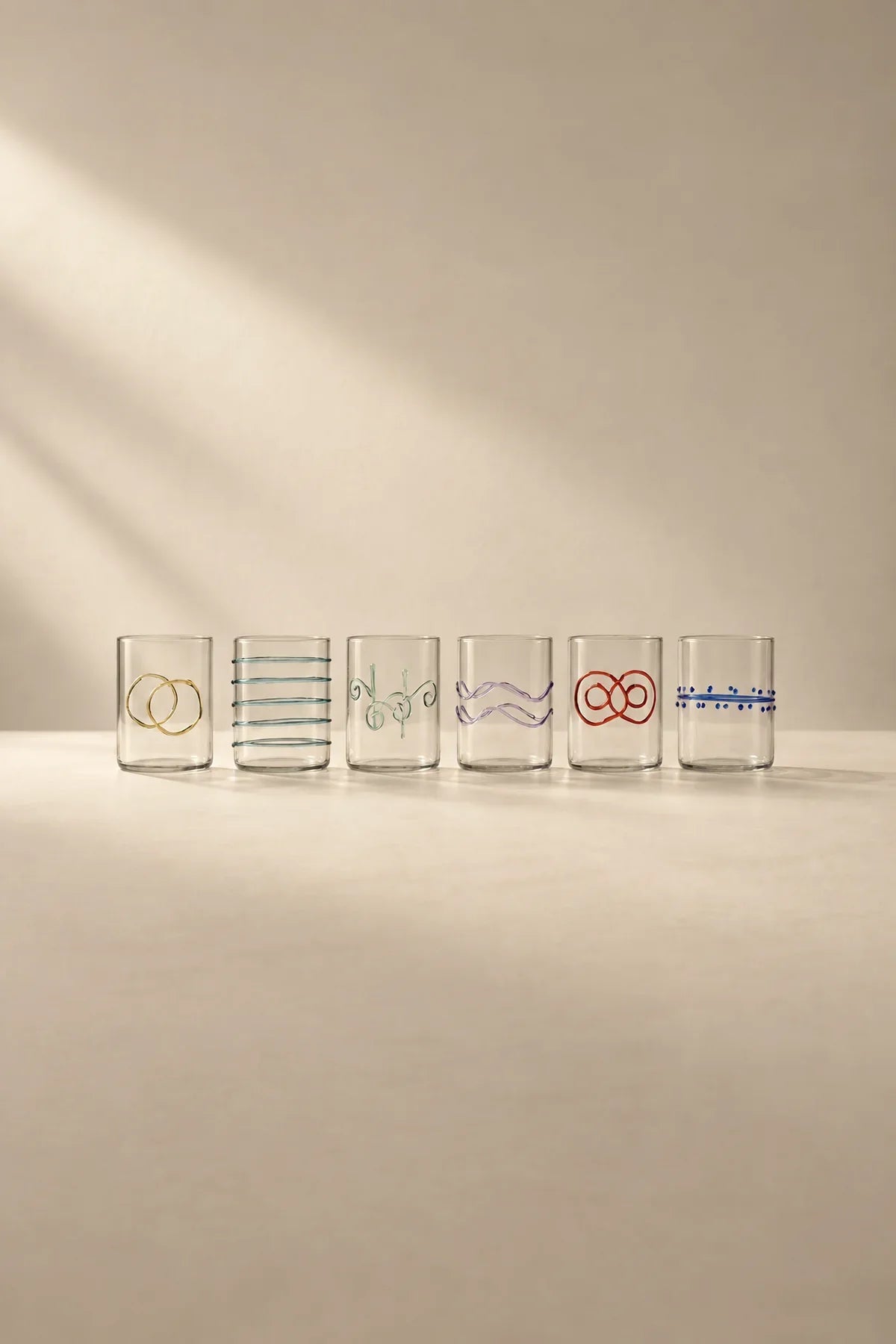 Scribble Accent Clear Borosilicate Glass Tumbler