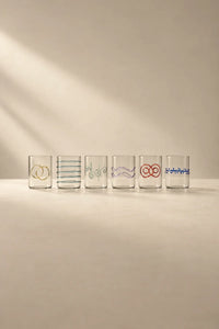 Scribble Accent Clear Borosilicate Glass Tumbler