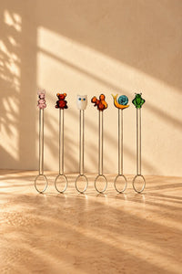 Storybook Garden Multicolor Borosilicate Glass Stirring Spoon