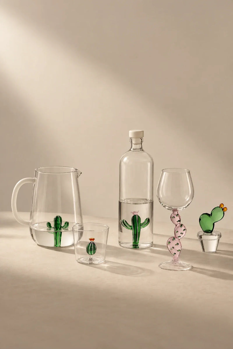 Desert Bloom Green Borosilicate Glass Vase