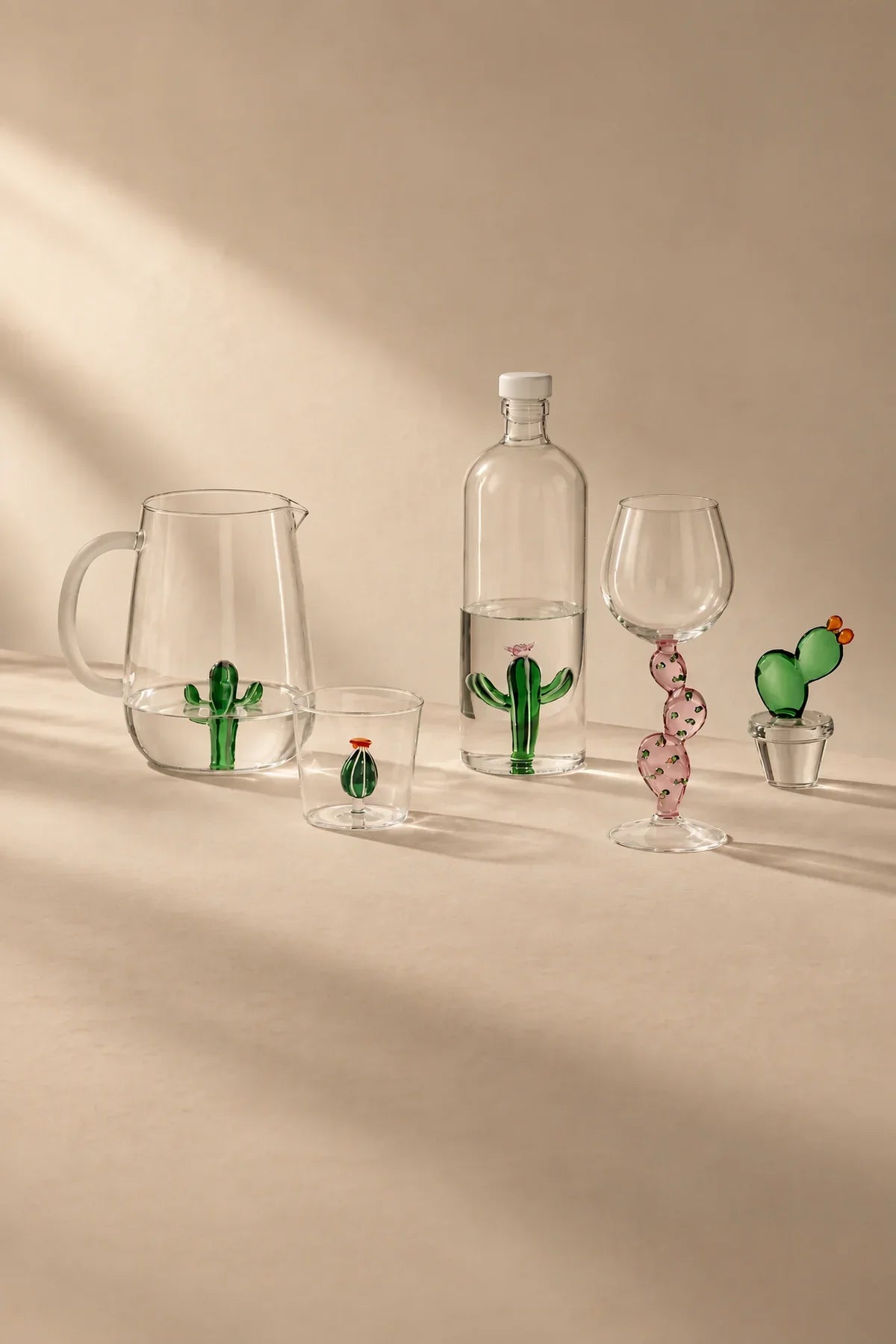 Desert Bloom Green Borosilicate Glass Vase