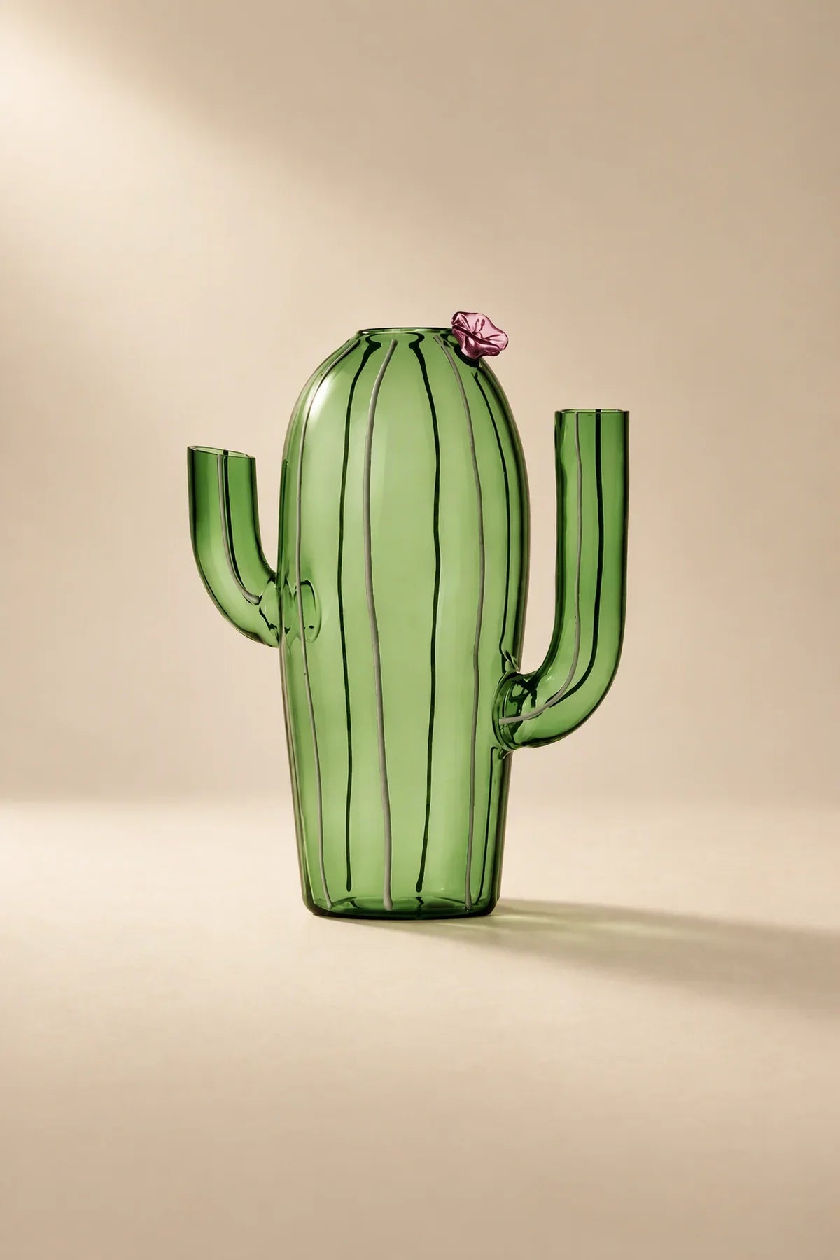 Desert Bloom Green Borosilicate Glass Vase