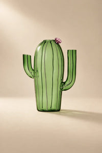 Desert Bloom Green Borosilicate Glass Vase