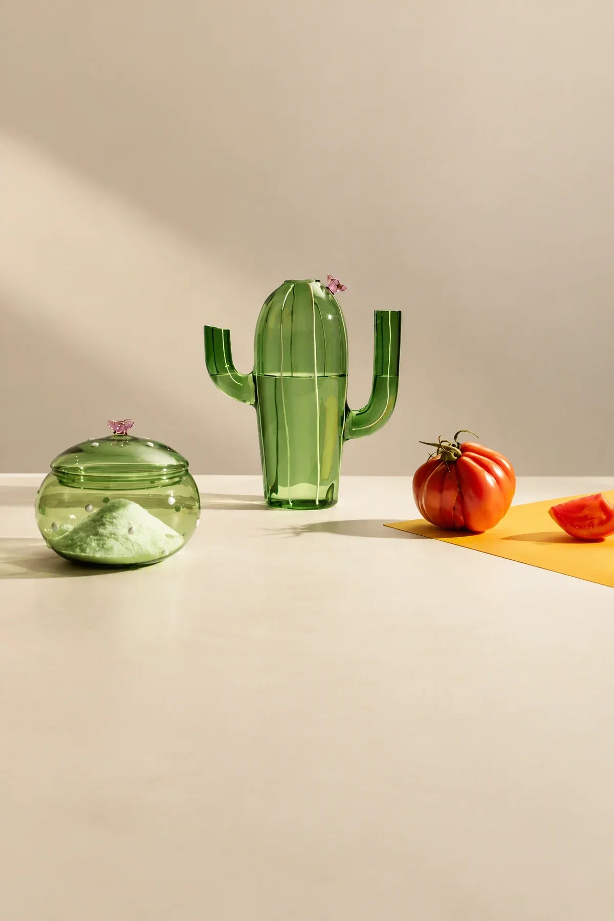 Desert Bloom Green Borosilicate Glass Vase