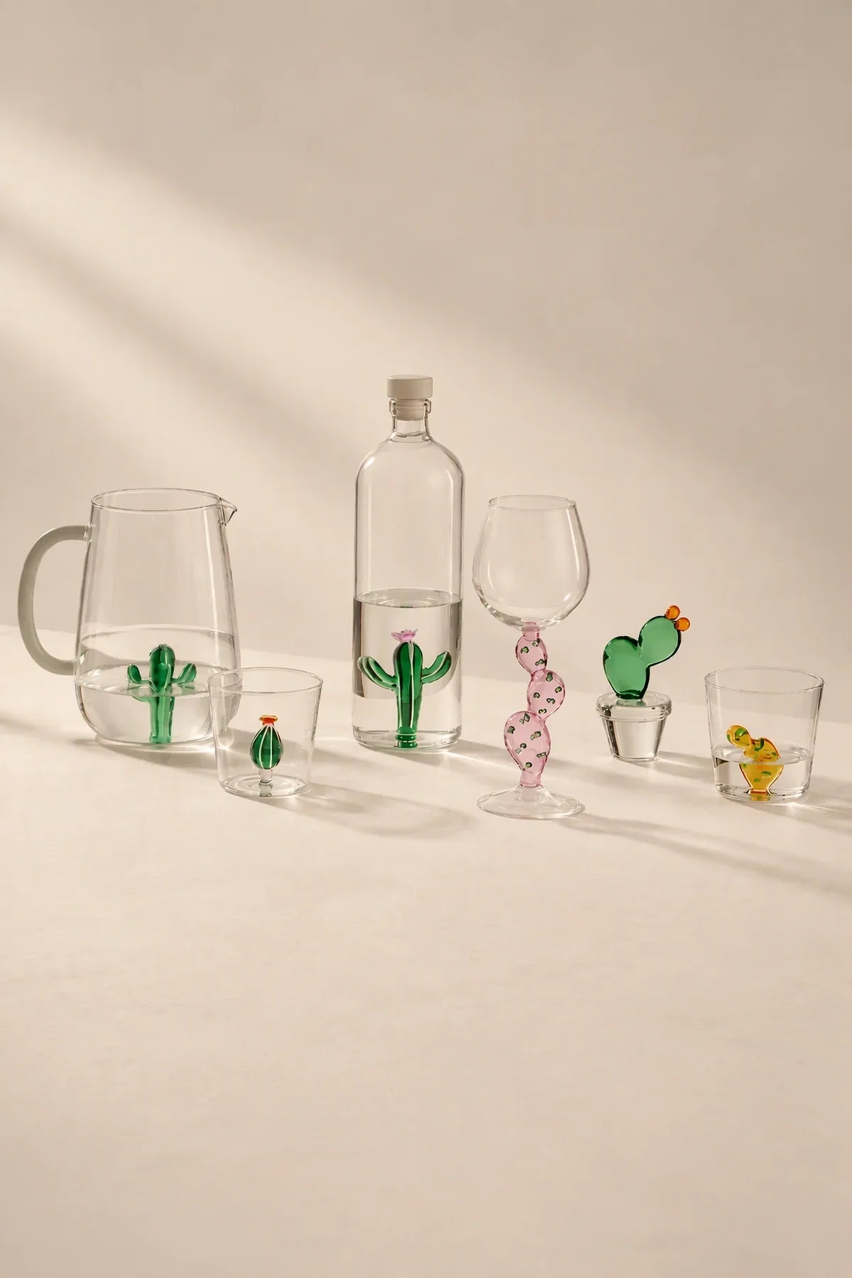 Desert Bloom Green Borosilicate Glass Vase