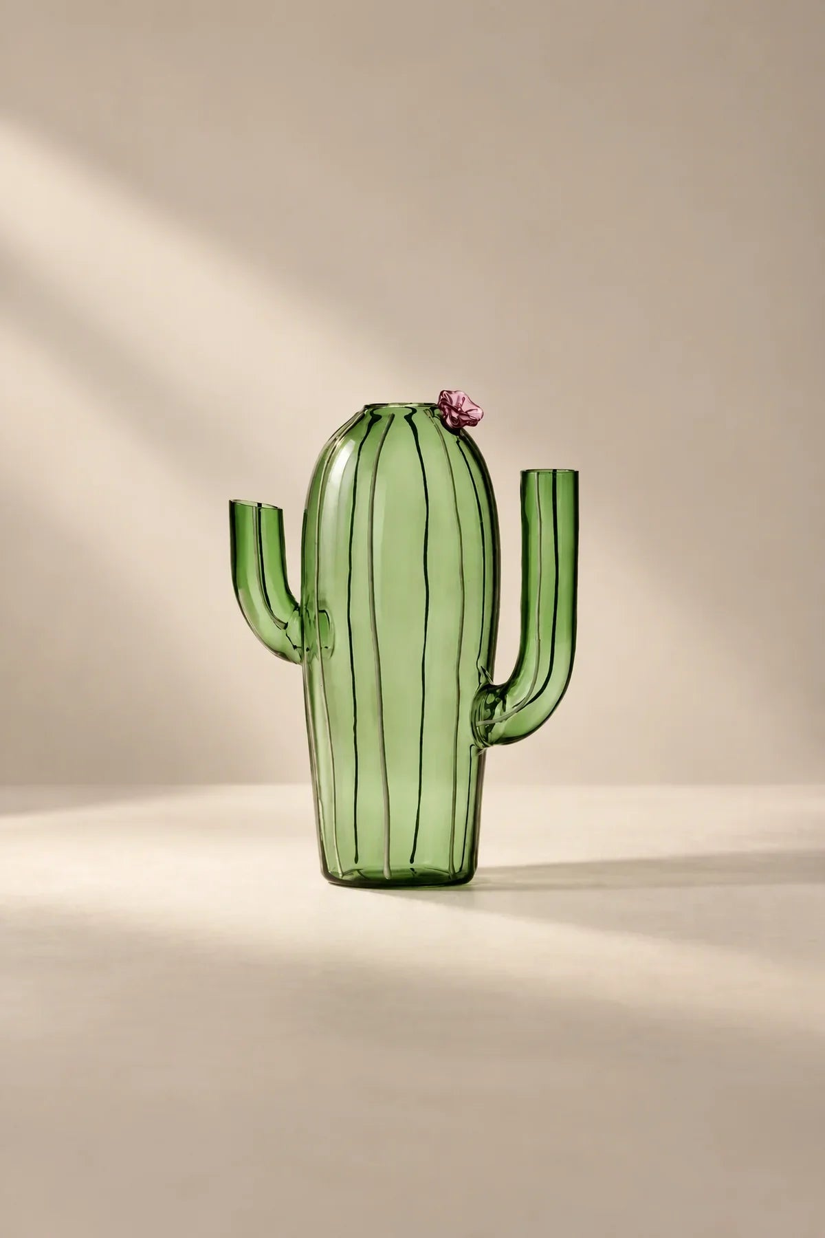 Desert Bloom Green Borosilicate Glass Vase
