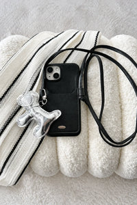 Walking Dog Tan PU Leather Crossbody Case