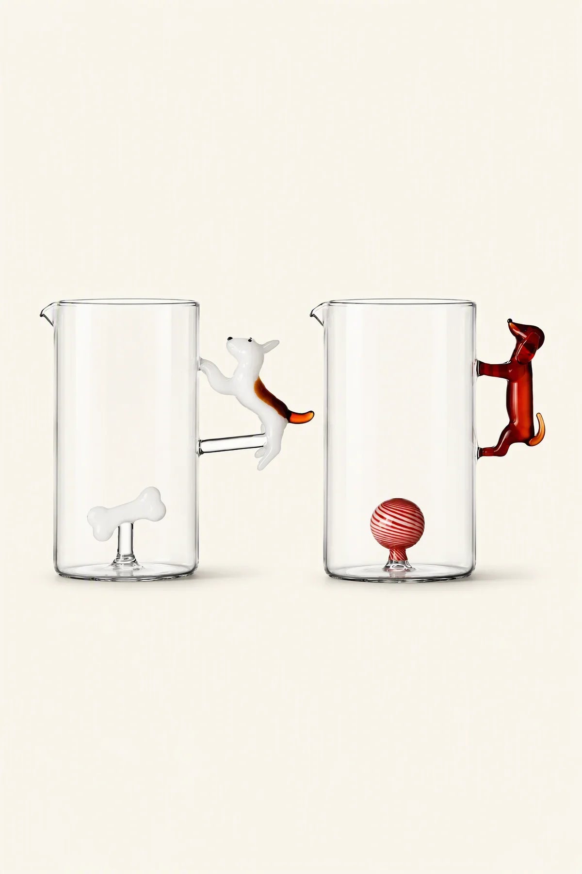Studio Picnic Clear Glass Dog Pitcher