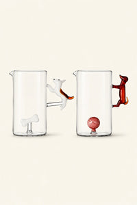 Studio Picnic Clear Glass Dog Pitcher