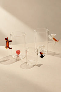 Studio Picnic Clear Glass Dog Pitcher