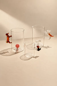 Studio Picnic Clear Glass Dog Pitcher