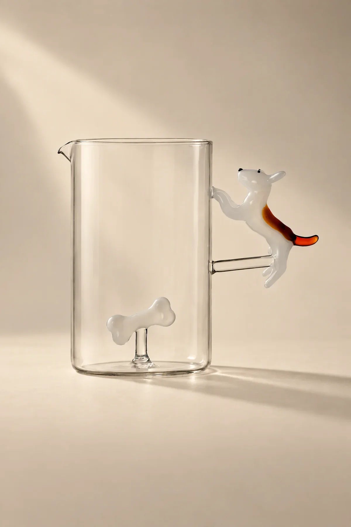Studio Picnic Clear Glass Dog Pitcher
