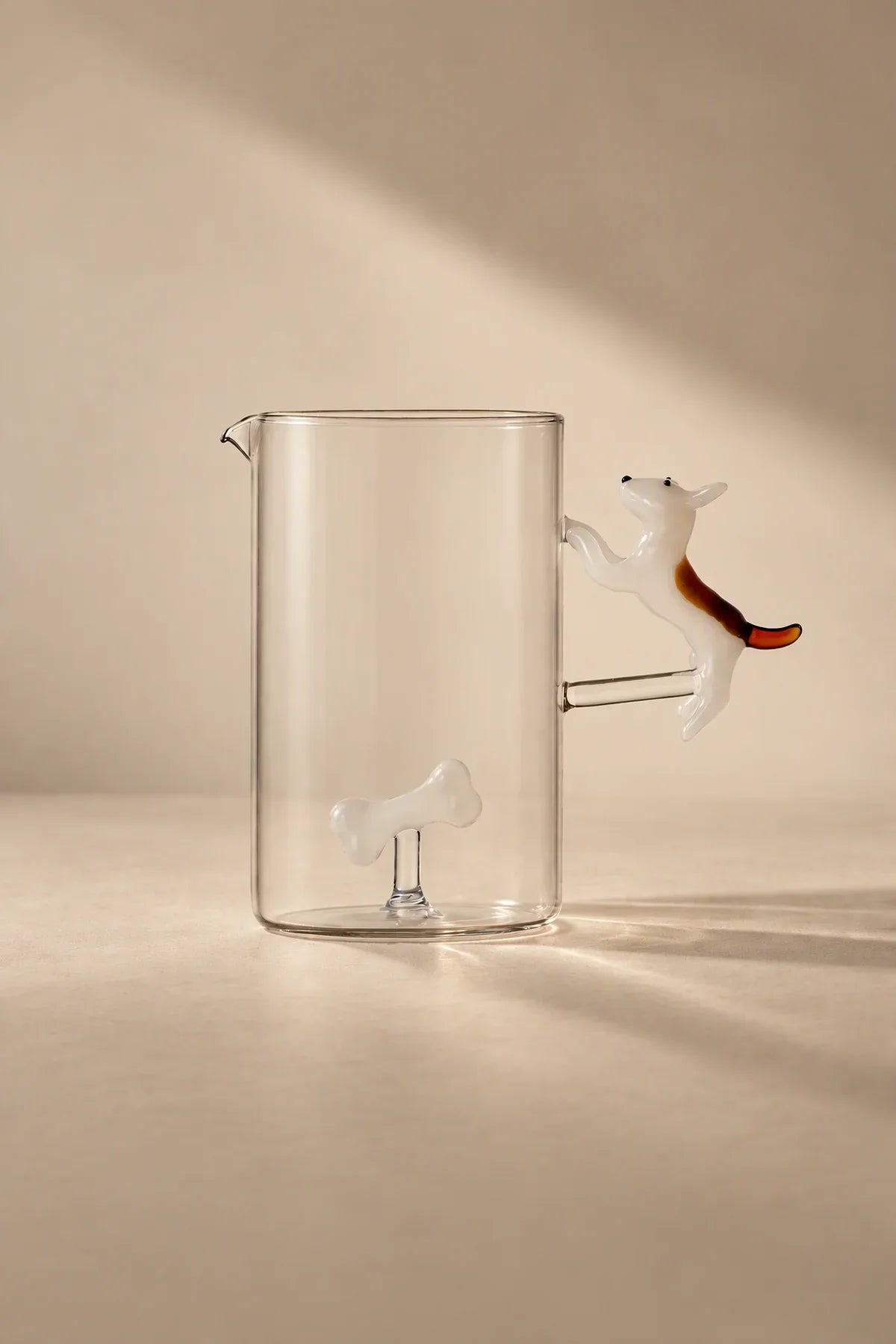 Studio Picnic Clear Glass Dog Pitcher