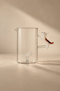 Studio Picnic Clear Glass Dog Pitcher