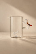 Studio Picnic Clear Glass Dog Pitcher