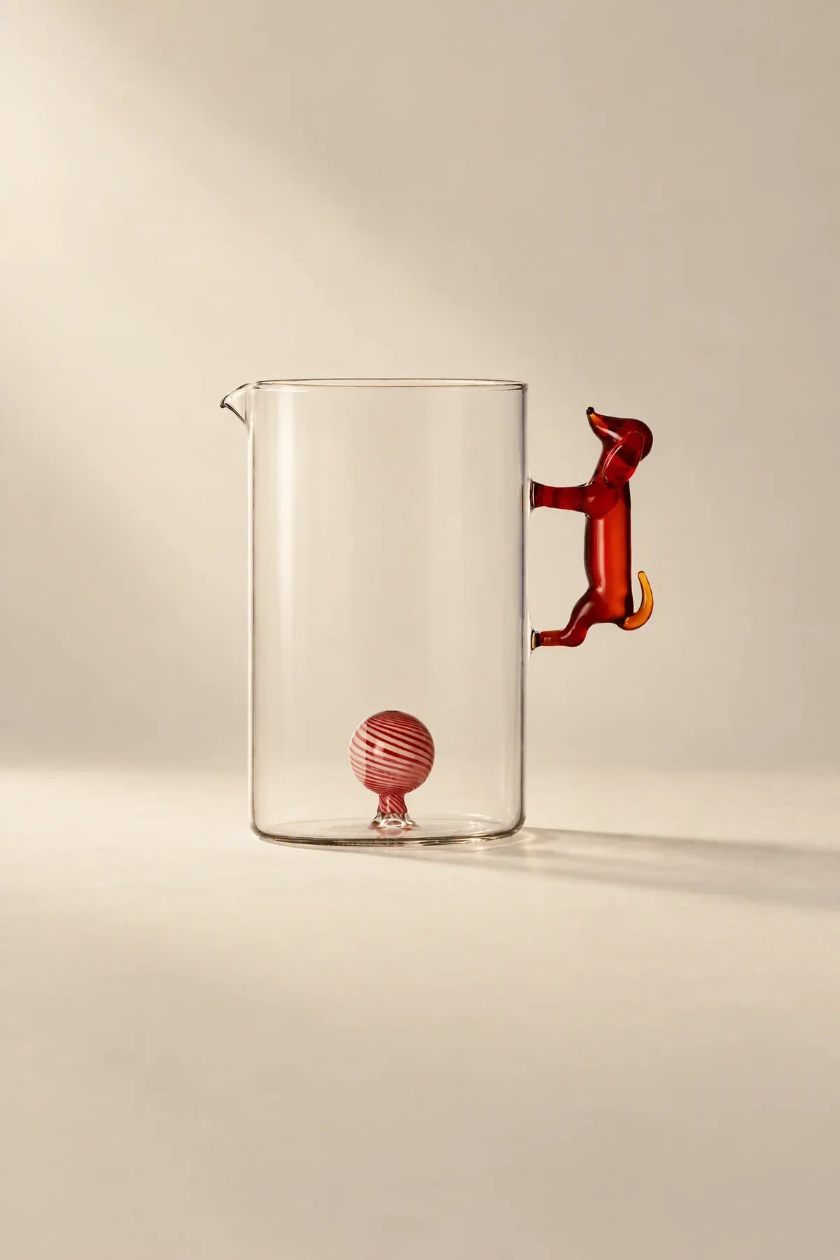 Studio Picnic Clear Glass Dog Pitcher