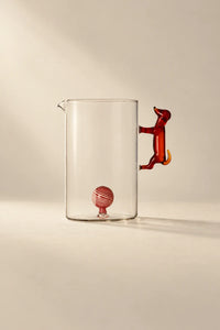 Studio Picnic Clear Glass Dog Pitcher