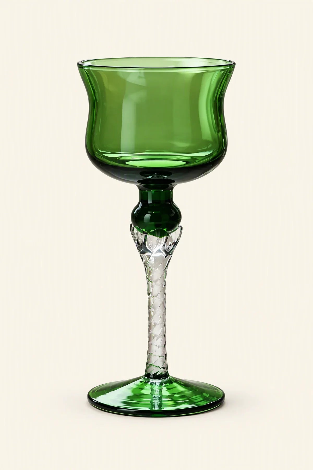 Meadow Hour Green Glass Goblet