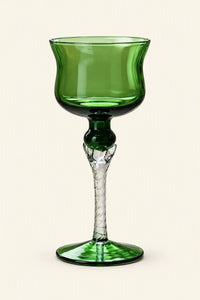 Meadow Hour Green Glass Goblet
