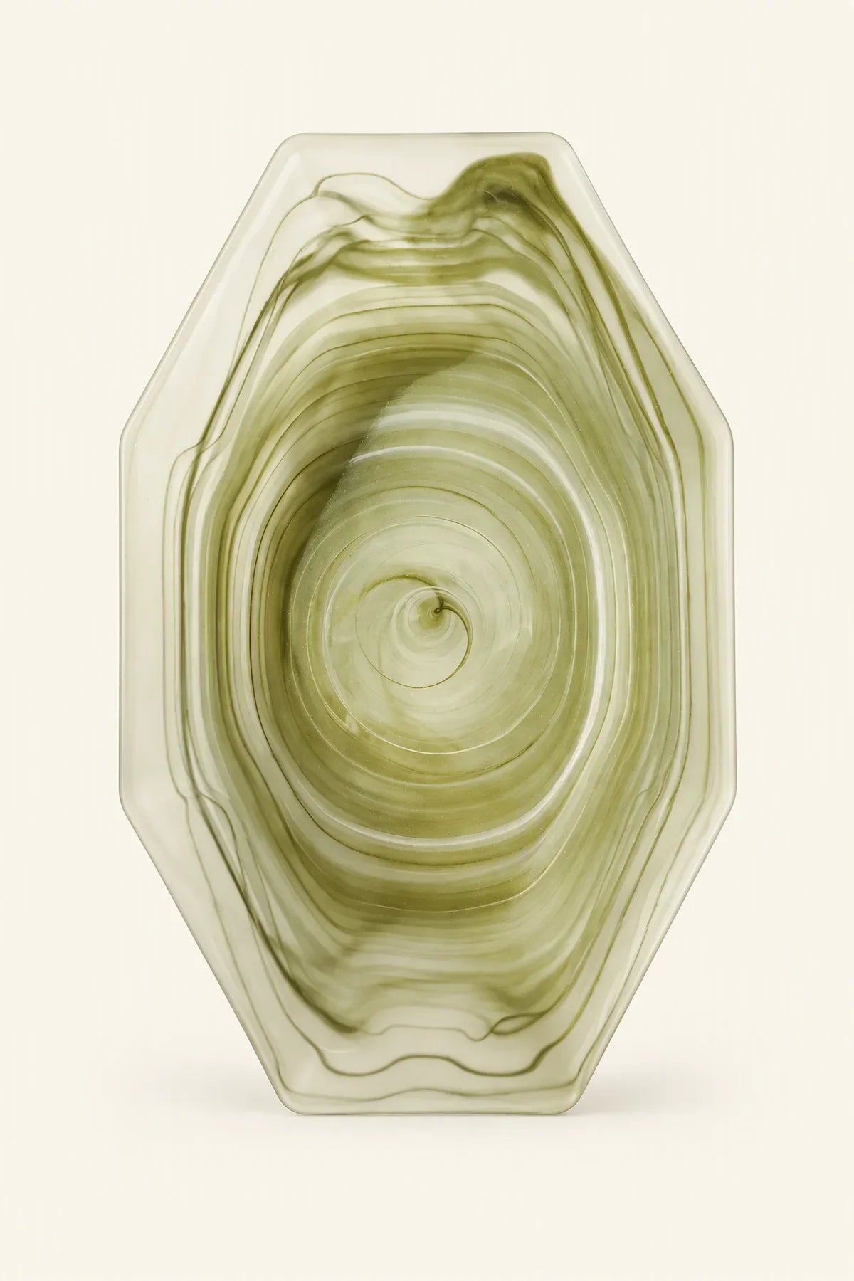 Still Current Sage Glass Serving Bowl
