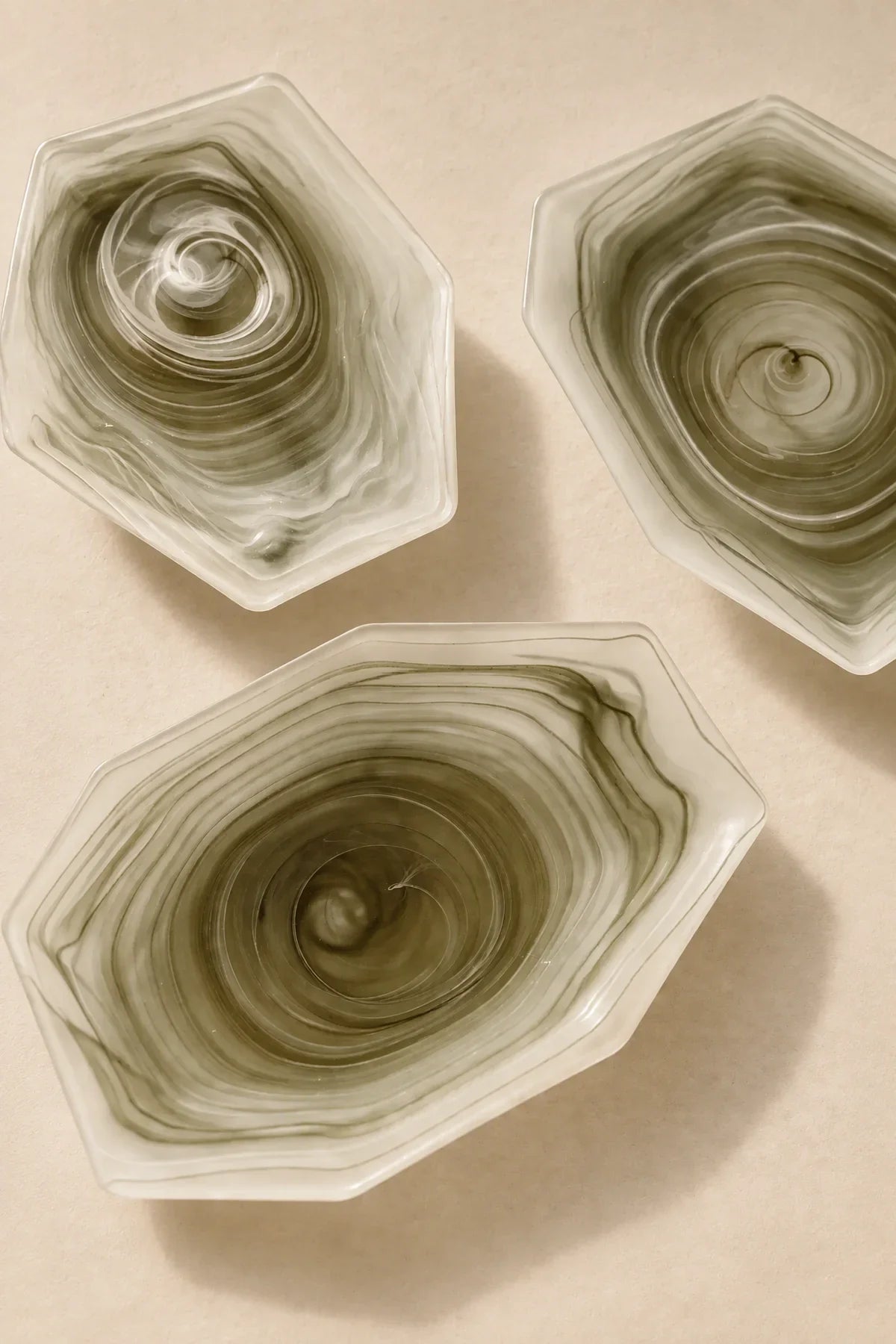 Still Current Sage Glass Serving Bowl