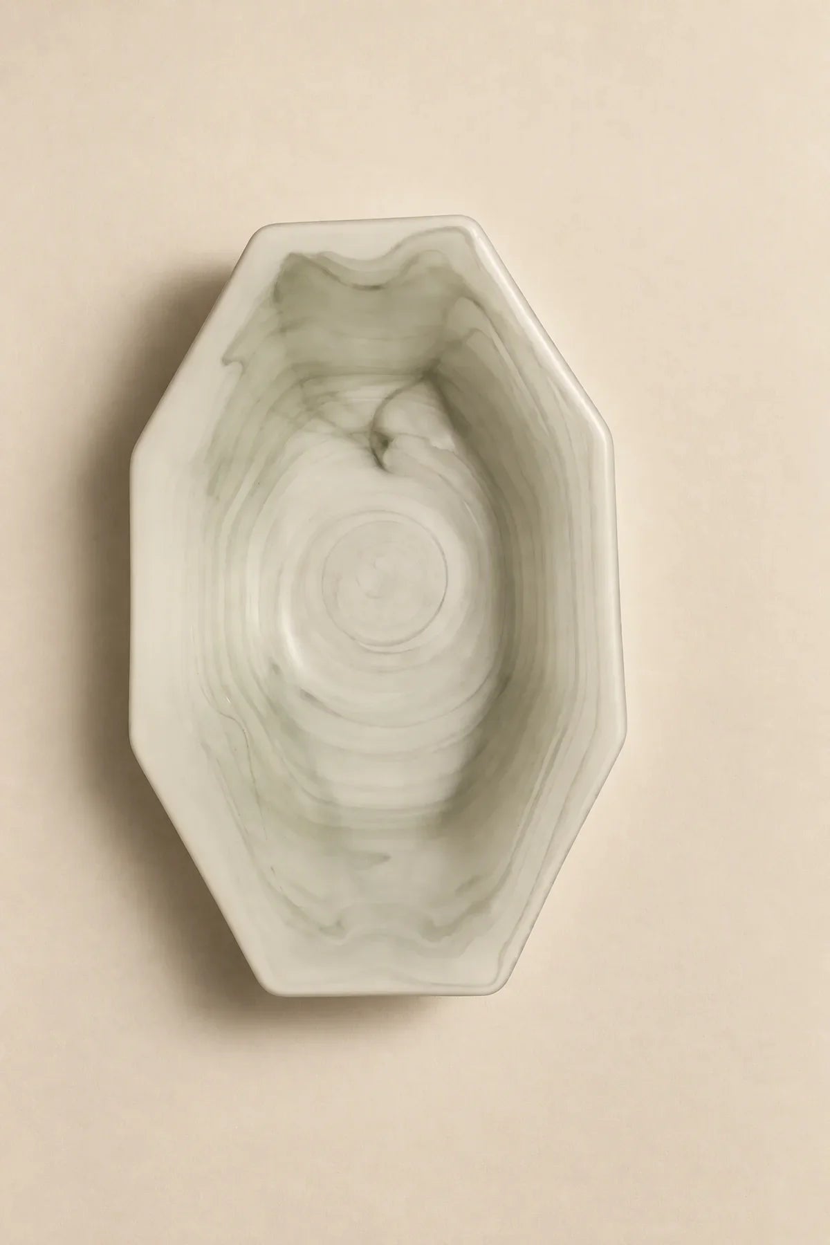 Still Current Sage Glass Serving Bowl