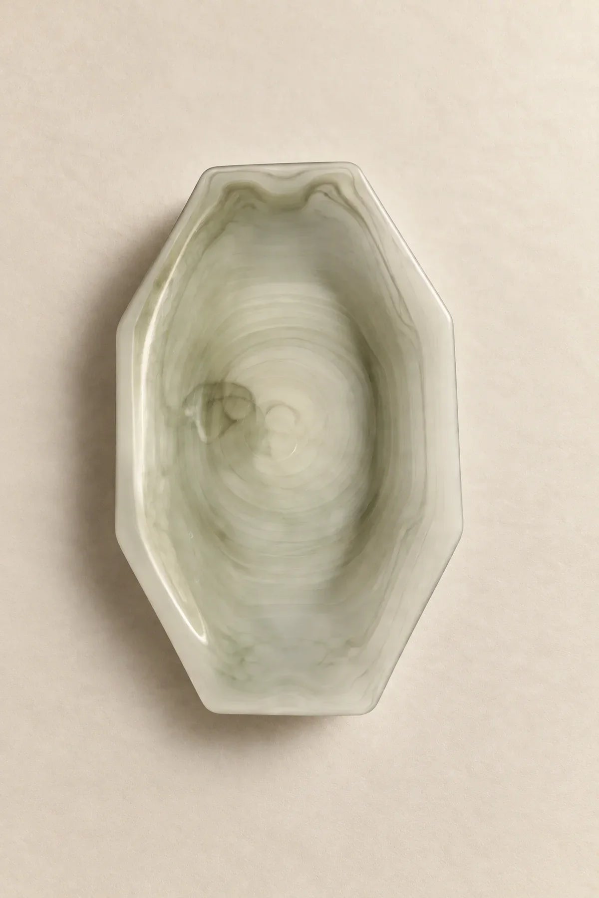 Still Current Sage Glass Serving Bowl