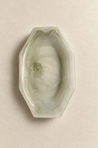 Still Current Sage Glass Serving Bowl