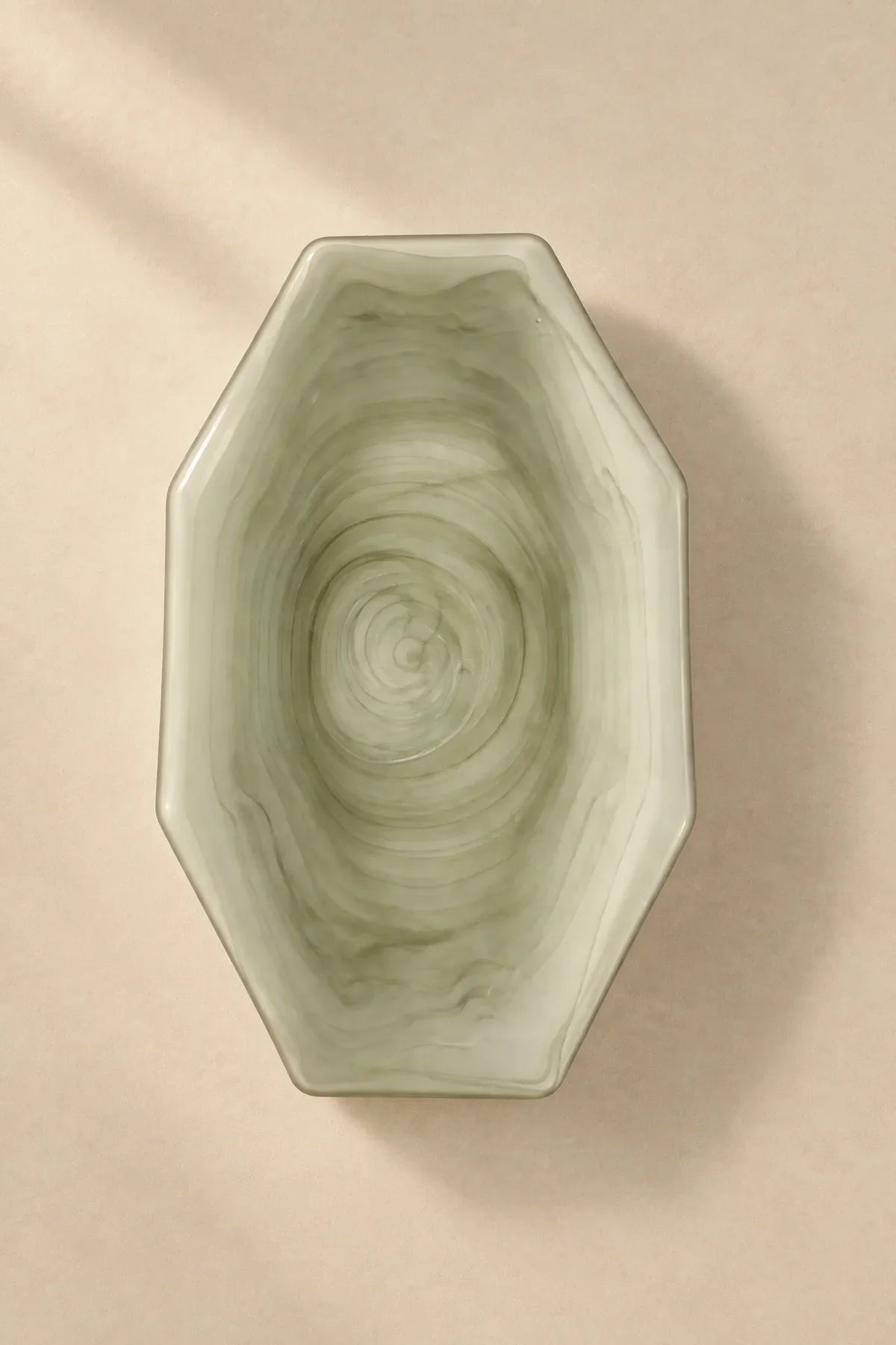 Still Current Sage Glass Serving Bowl
