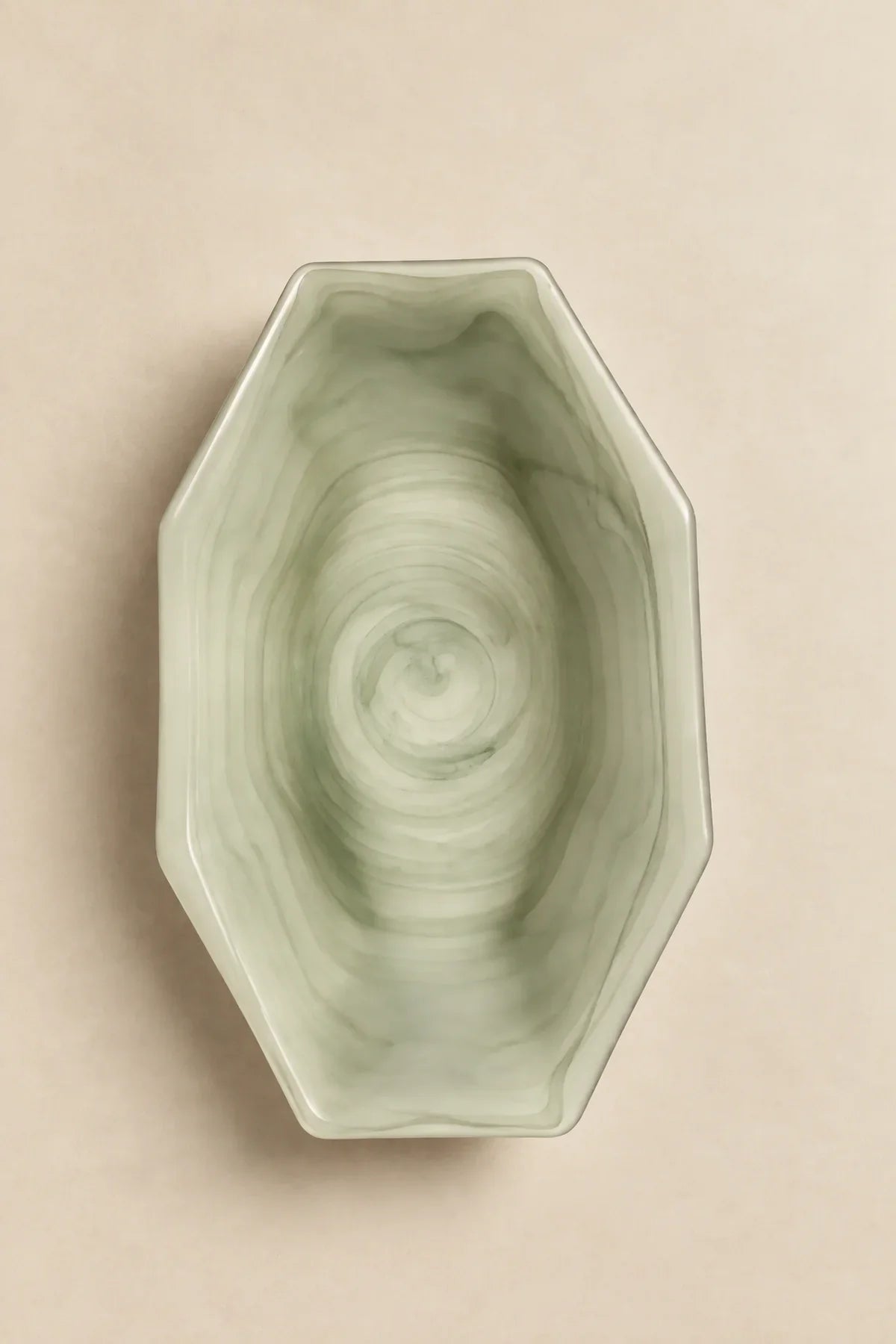 Still Current Sage Glass Serving Bowl