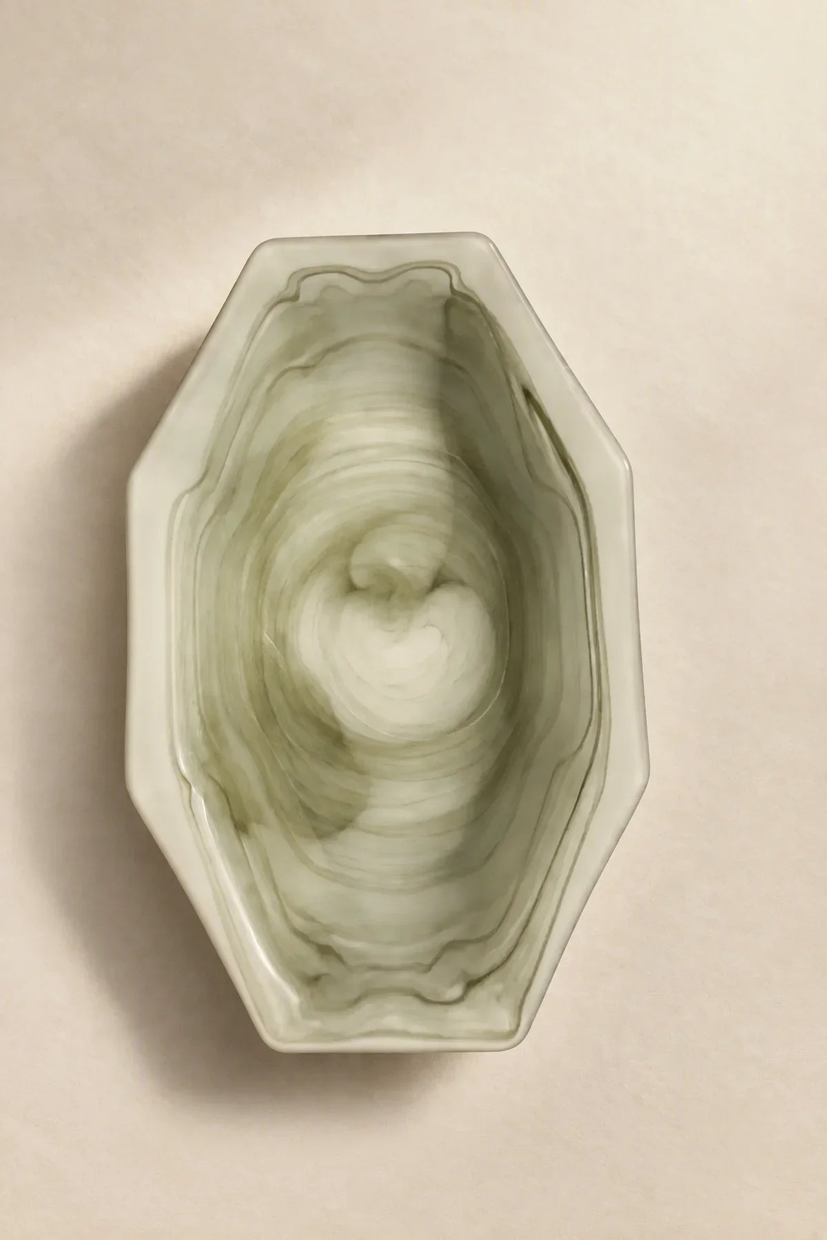 Still Current Sage Glass Serving Bowl