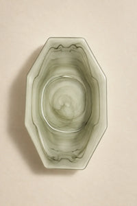 Still Current Sage Glass Serving Bowl