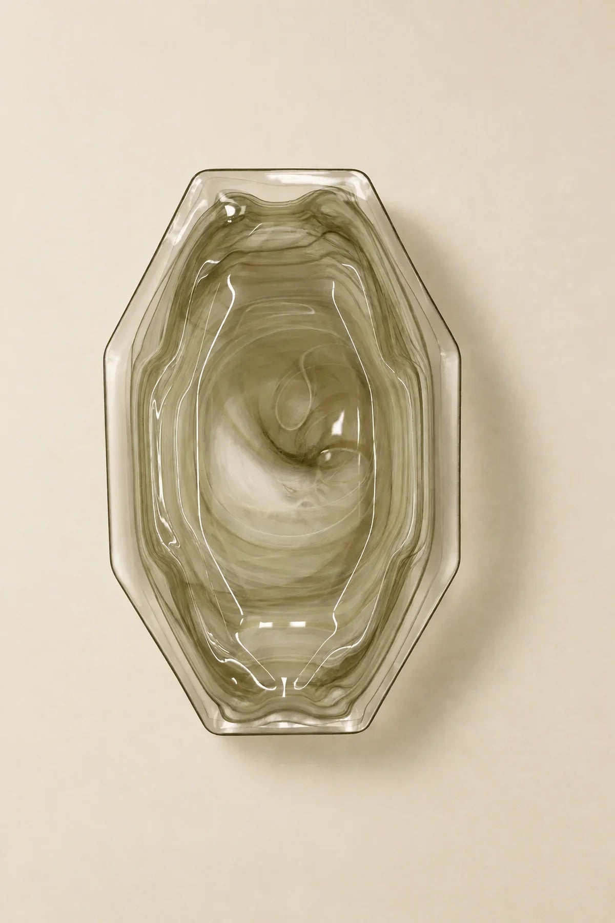 Still Current Sage Glass Serving Bowl