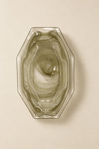 Still Current Sage Glass Serving Bowl