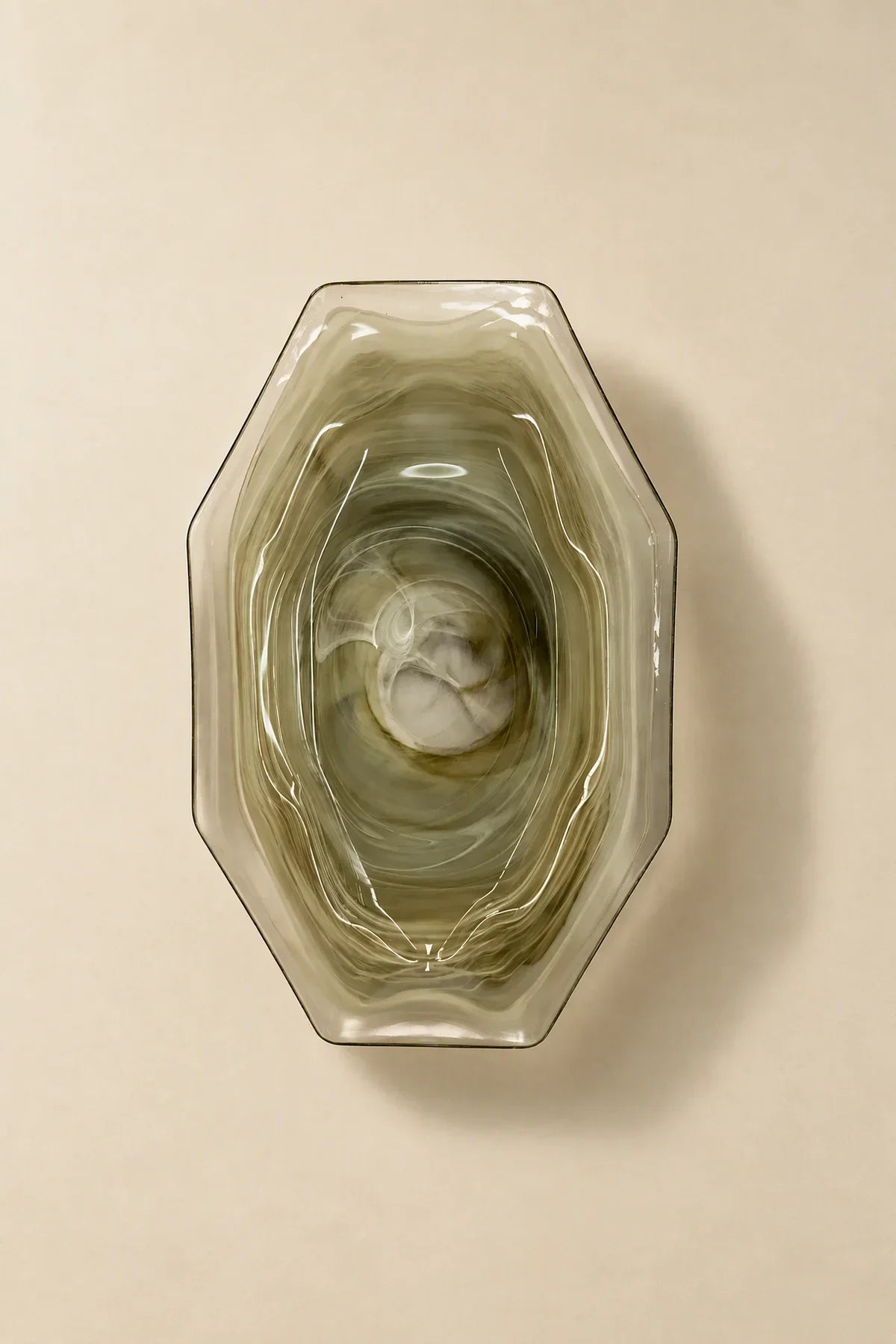 Still Current Sage Glass Serving Bowl