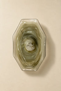 Still Current Sage Glass Serving Bowl