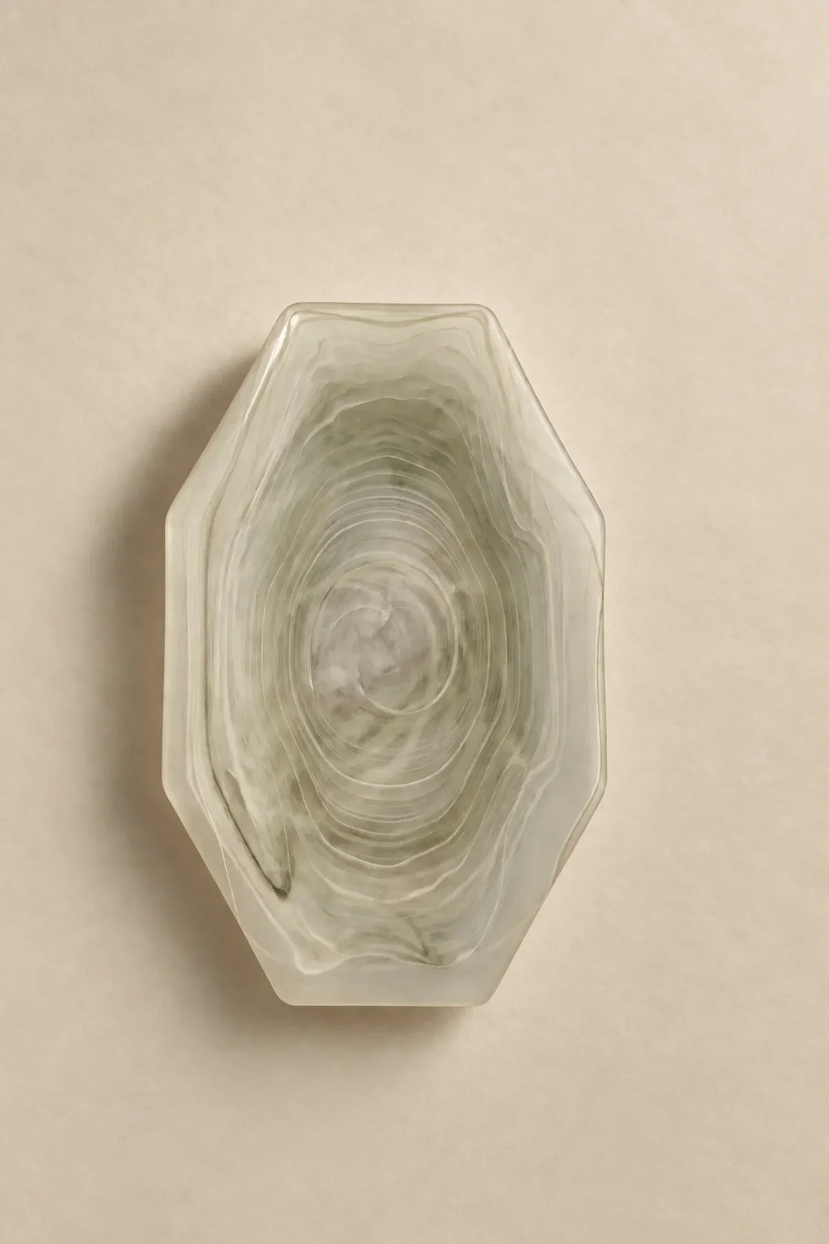 Still Current Sage Glass Serving Bowl