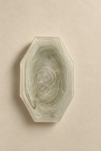 Still Current Sage Glass Serving Bowl